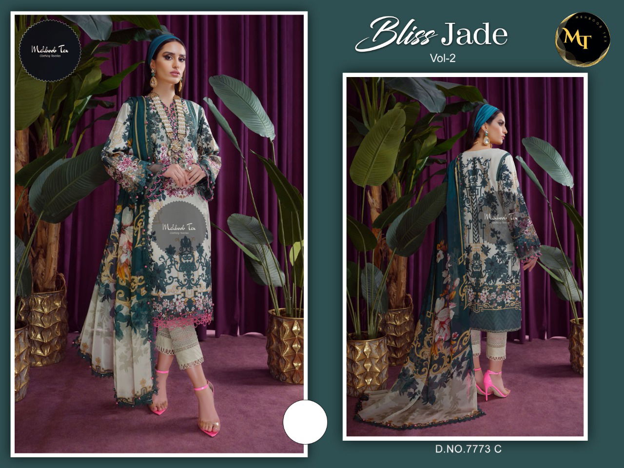 Mehboob Tex Bliss Jade 2 Fancy Ethnic Wear Embroidery Pakistani Suit Collection